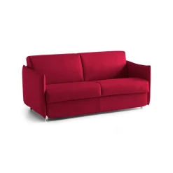 Divano Fisso 2 Posti Rosso Sfoderabile Idrorepellente 160x95x90h cm, Lavabile Made in Italy - Monleale