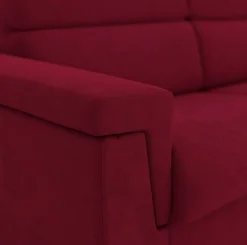 Divano Fisso 2 Posti Rosso Sfoderabile Idrorepellente 185x95x100h cm, Lavabile Made in Italy - Lapio