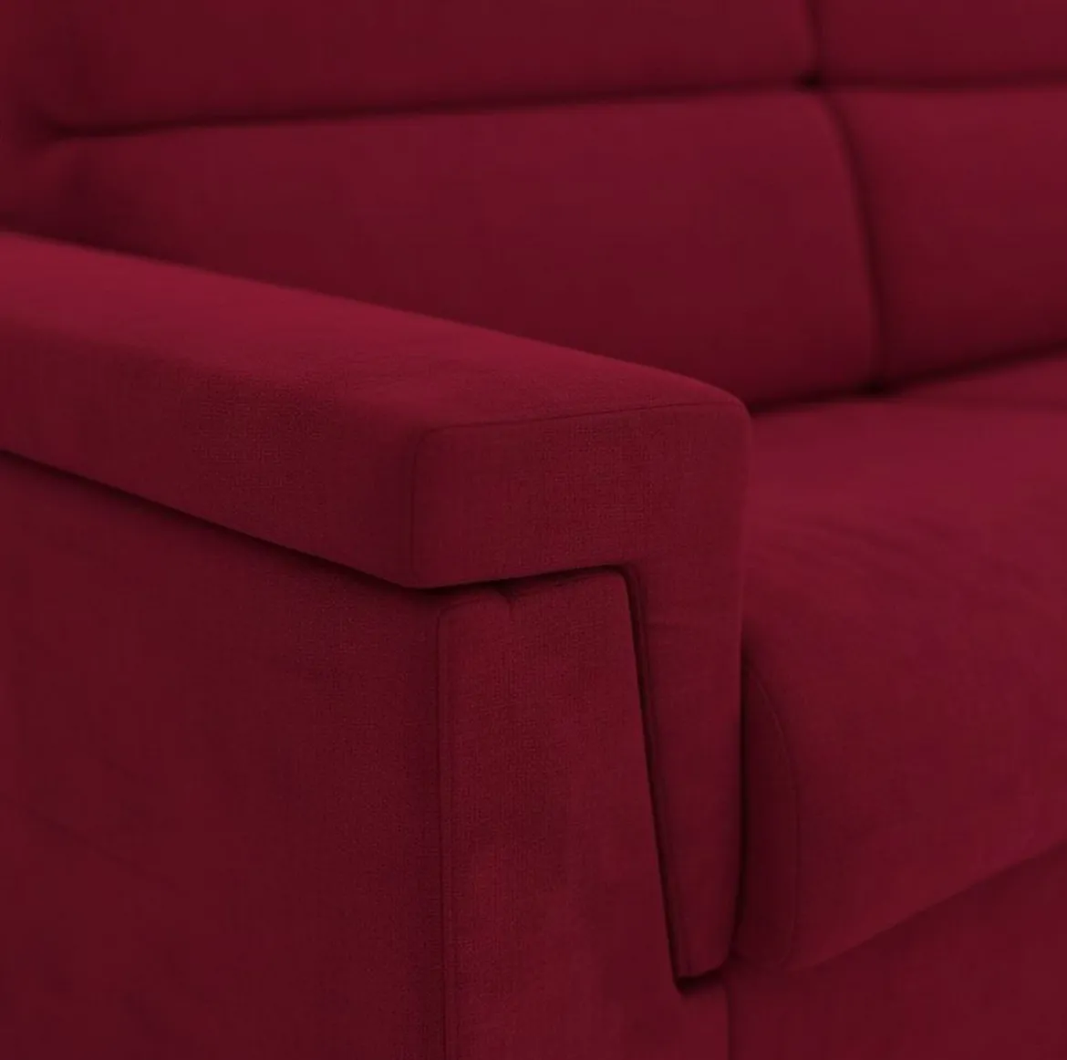 Divano Fisso 2 Posti Rosso Sfoderabile Idrorepellente 185x95x100h cm, Lavabile Made in Italy - Lapio