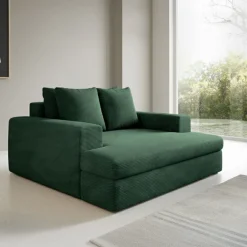 Divano Fisso 2 Posti Verde Cuscini Sfoderabili Braccioli 162x167x86h cm, Posti a Sedere 2 - Comazzo