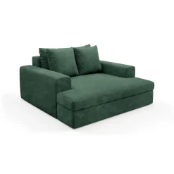 Divano Fisso 2 Posti Verde Cuscini Sfoderabili Braccioli 162x167x86h cm, Posti a Sedere 2 - Comazzo