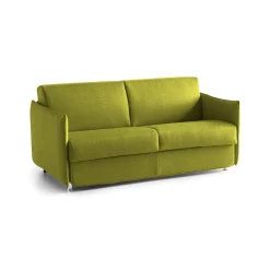 Divano Fisso 2 Posti Verde Sfoderabile Idrorepellente 160x95x90h cm, Lavabile Made in Italy - Monleale