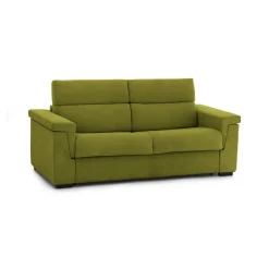 Divano Fisso 2 Posti Verde Sfoderabile Idrorepellente 185x95x100h cm, Lavabile Made in Italy - Lapio