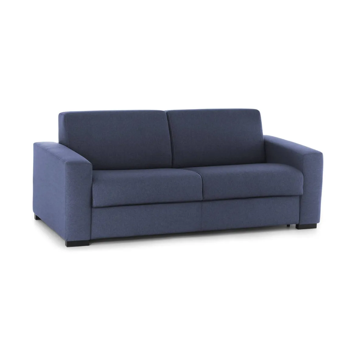 Divano in legno e ferro rivestito in tessuto blu 180x95x90h cm - Cianite