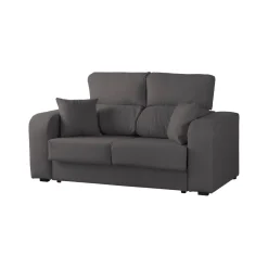 Divano in legno e metallo rivestito in tessuto antracite 160x80x95h cm - Asazi