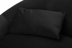 Divano in legno e metallo rivestito in tessuto nero e oro 148x84x68h cm - Gupta