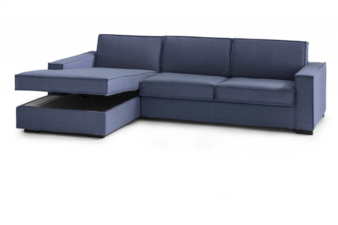 Divano in metallo rivestito in tessuto grigio 280x95x90h cm - Anila