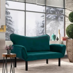 Divano letto alla francese azzurro 140x65cm - Hone