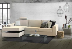 Divano letto angolare beige 280x95cm - Allaida