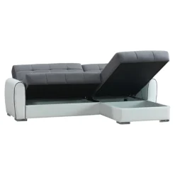 Divano letto angolare bianco e grigio 246x160cm - Argos