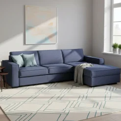 Divano letto angolare blu 260x95cm - Afar