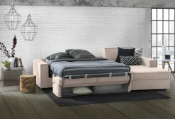 Divano letto angolare tortora 260x95cm - Afar