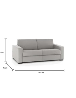 Divano letto classico grigio 180x95cm - Asimi