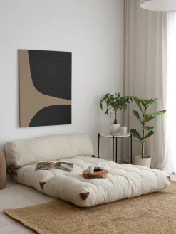 Divano letto comodo crema 120x75cm - Surigae