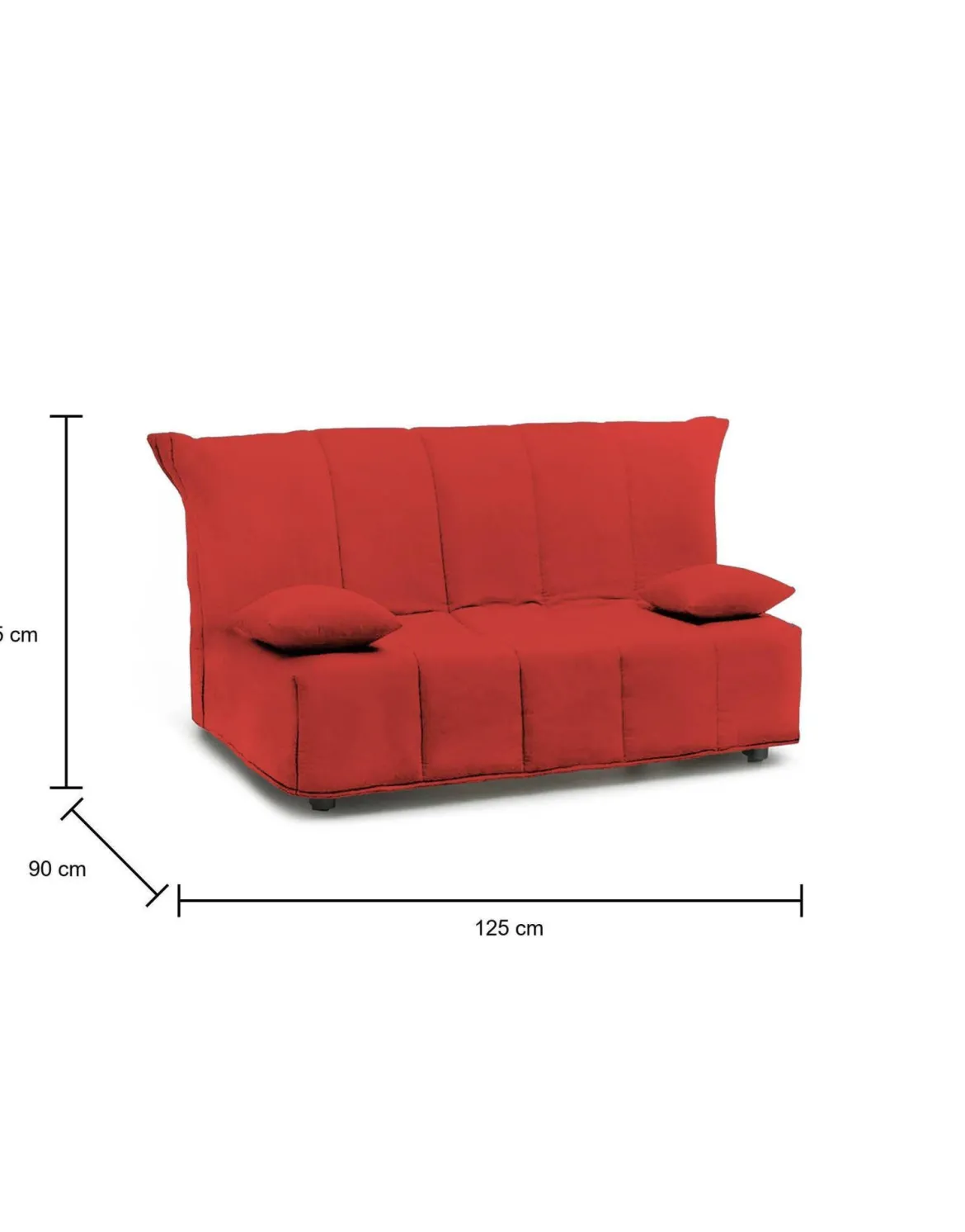Divano letto comodo rosso 125x90cm - Ariska