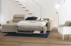 Divano letto compatto beige 260x95cm - Aloet