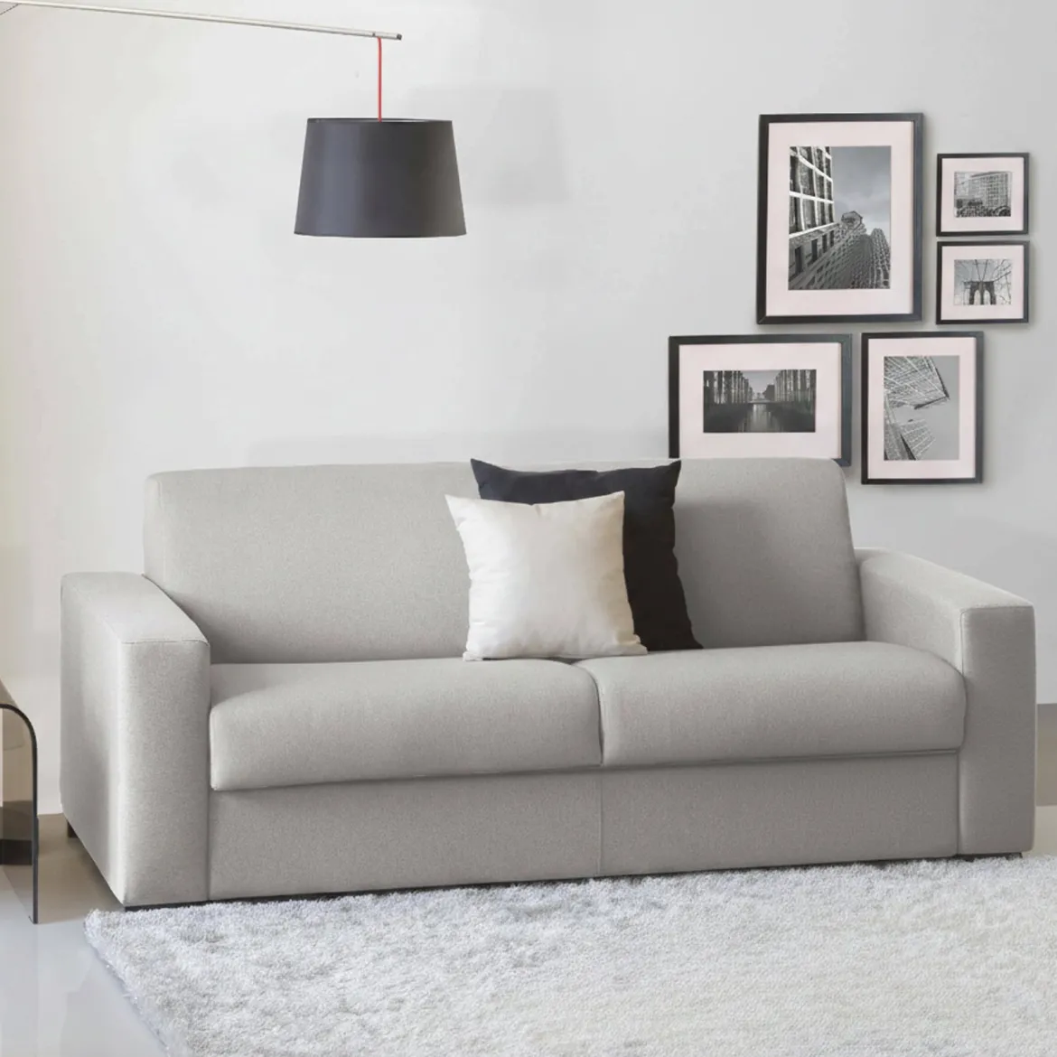 Divano letto compatto grigio 180x95cm - Akito