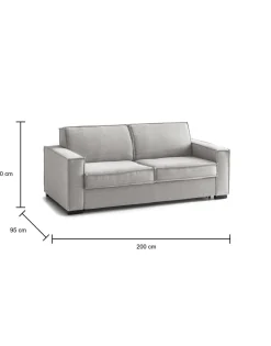 Divano letto compatto grigio 260x95cm - Allegria