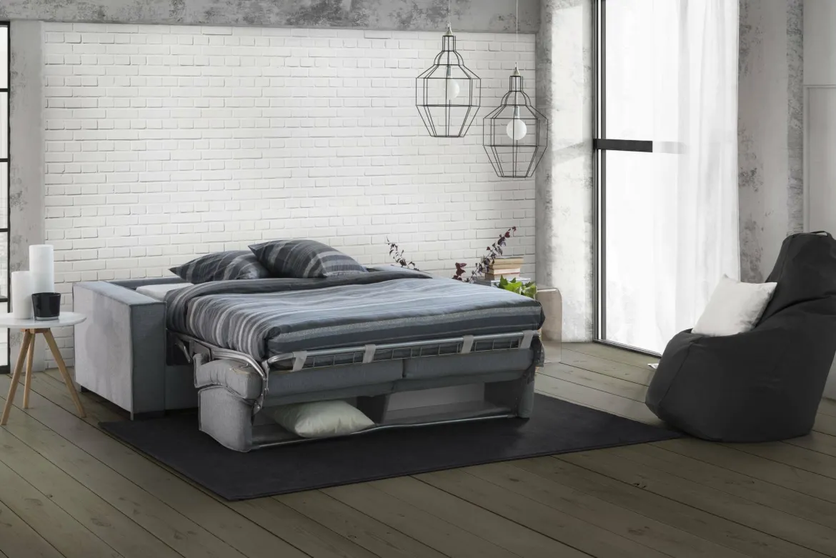 Divano letto compatto grigio 260x95cm - Allegria