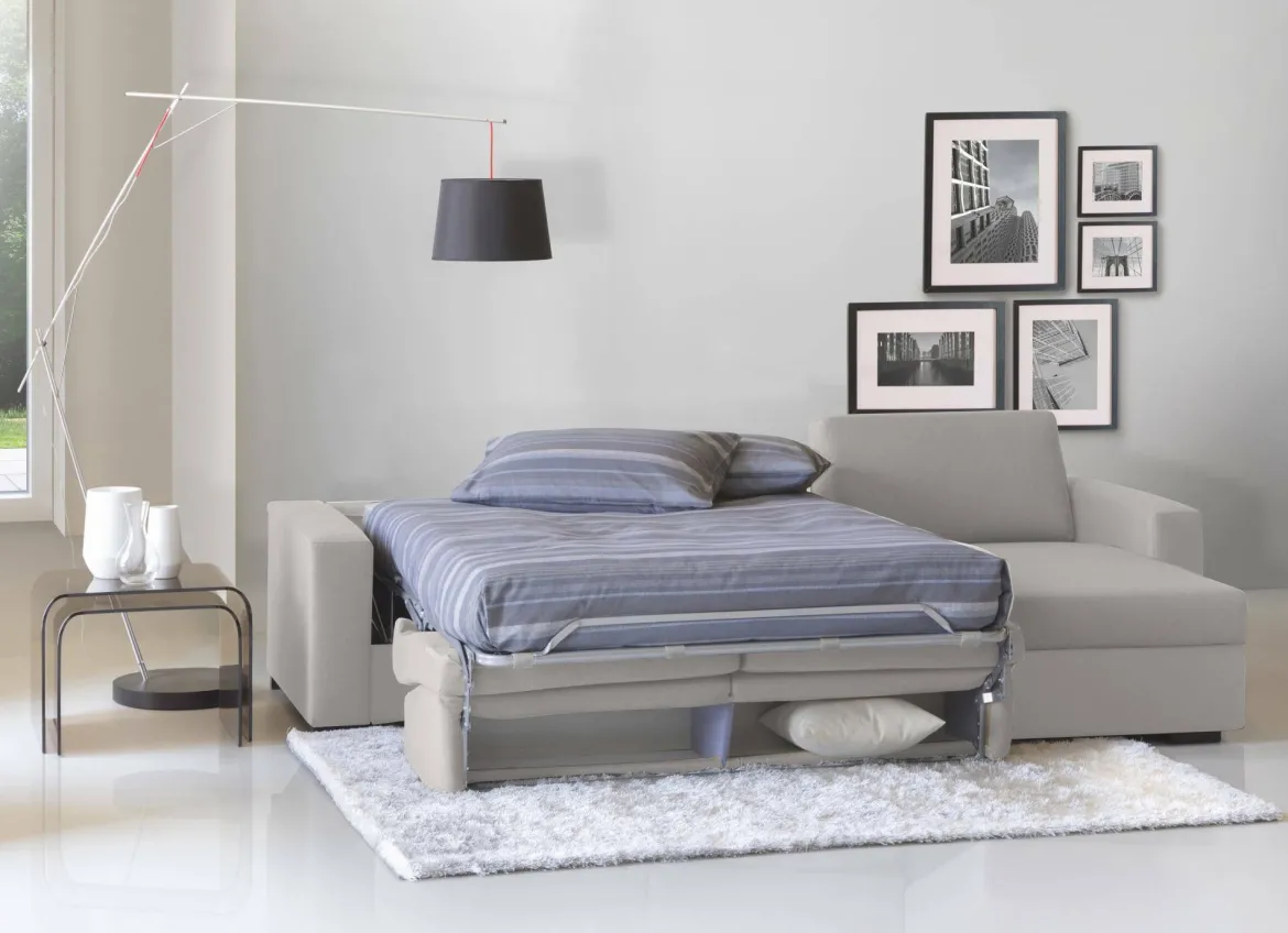 Divano letto compatto grigio 260x95cm - Allegria