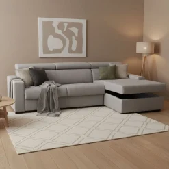 Divano letto compatto grigio 280x95cm - Allevatore