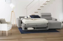 Divano letto compatto grigio 280x95cm - Allevatore