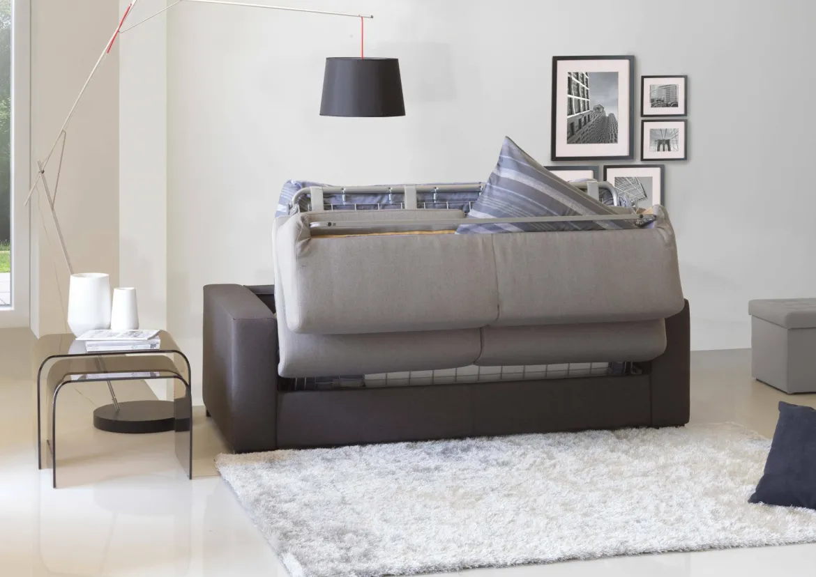 Divano letto compatto grigio e antracite 200x95cm - Zinnia