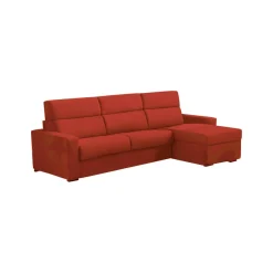 Divano Letto con Penisola Arancione Sfoderabile Contenitore 280x160 cm, Idrorepellente Multiposizione Trasformabile in Letto Made in Italy - Pusiano