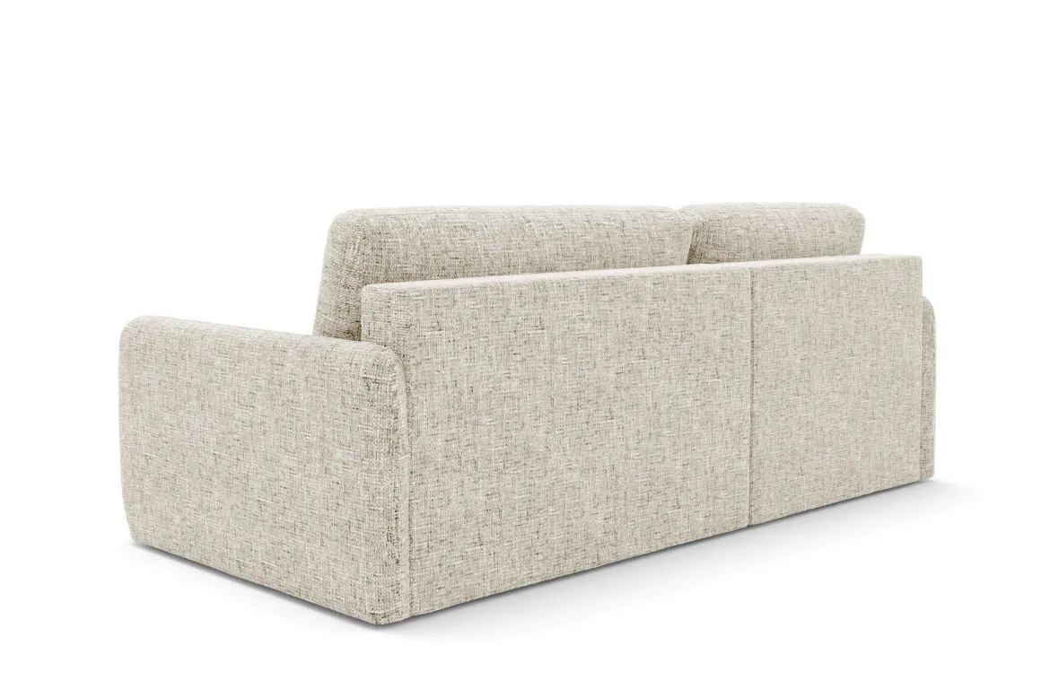 Divano Letto con Penisola Beige Chiaro Contenitore Reclinabile 207x148 cm, Reversibile - Pagno