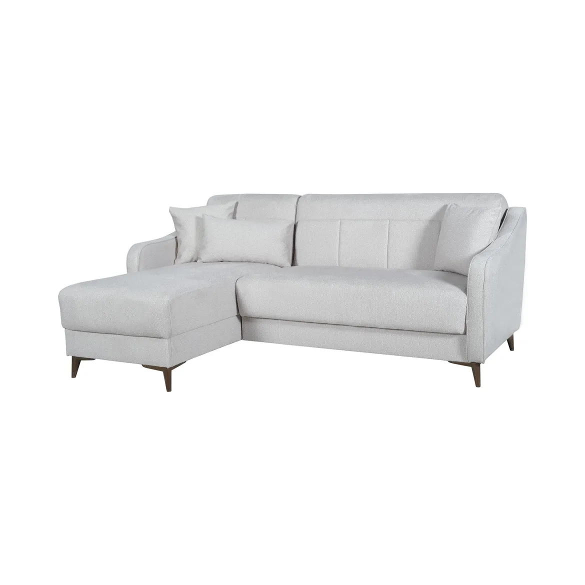 Divano Letto con Penisola Beige Contenitore 207x157 cm, Lavabile - Propata