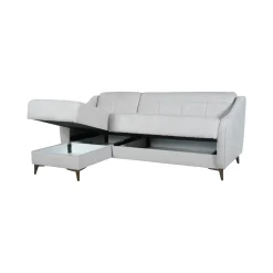 Divano Letto con Penisola Beige Contenitore 207x157 cm, Lavabile - Propata