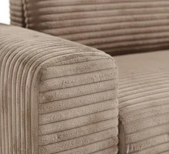 Divano Letto con Penisola Beige Contenitore Reversibile 253x153 cm, Reclinabile - Paullo