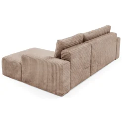 Divano Letto con Penisola Beige Contenitore Reversibile 253x153 cm, Reclinabile - Paullo