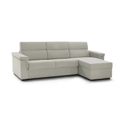 Divano Letto con Penisola Beige Sfoderabile Contenitore 285x160 cm, Idrorepellente Multiposizione Trasformabile in Letto Made in Italy - Esca