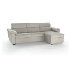Divano Letto con Penisola Beige Sfoderabile Contenitore 285x160 cm, Idrorepellente Multiposizione Trasformabile in Letto Made in Italy - Tolle