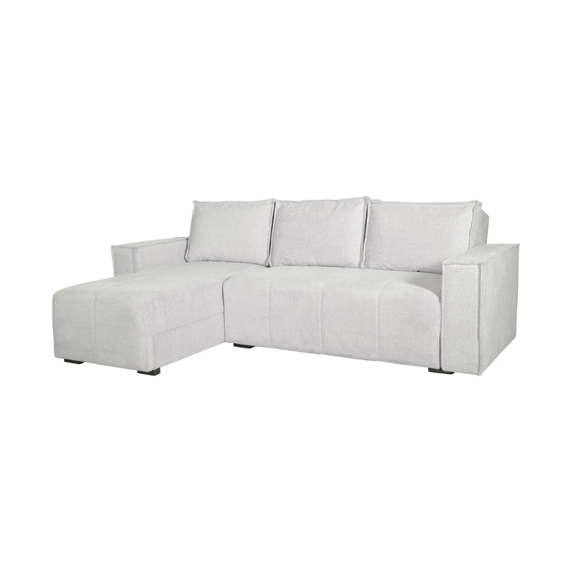 Divano Letto con Penisola Bianco Contenitore 237x169 cm, Lavabile - Naturno