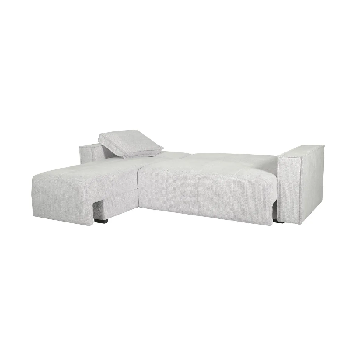 Divano Letto con Penisola Bianco Contenitore 237x169 cm, Lavabile - Naturno