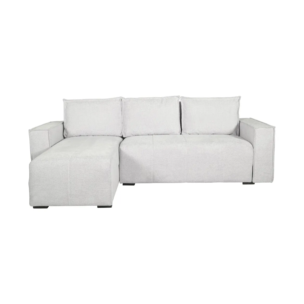 Divano Letto con Penisola Bianco Contenitore 237x169 cm, Lavabile - Naturno