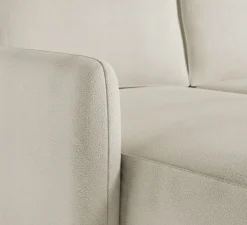 Divano Letto con Penisola Bianco Crema Contenitore Reclinabile 245x185 cm, Reversibile - Ranco