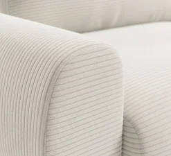 Divano Letto con Penisola Bianco Crema Contenitore Reclinabile 253x153 cm, Reversibile - Paullo