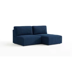 Divano Letto con Penisola blu Contenitore Cuscini Sfoderabili 210x149 cm, Reclinabile - Pergola