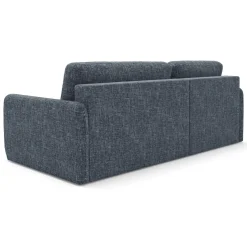 Divano Letto con Penisola blu Contenitore Reclinabile 229x148 cm, Cuscini Sfoderabili - Rezzo
