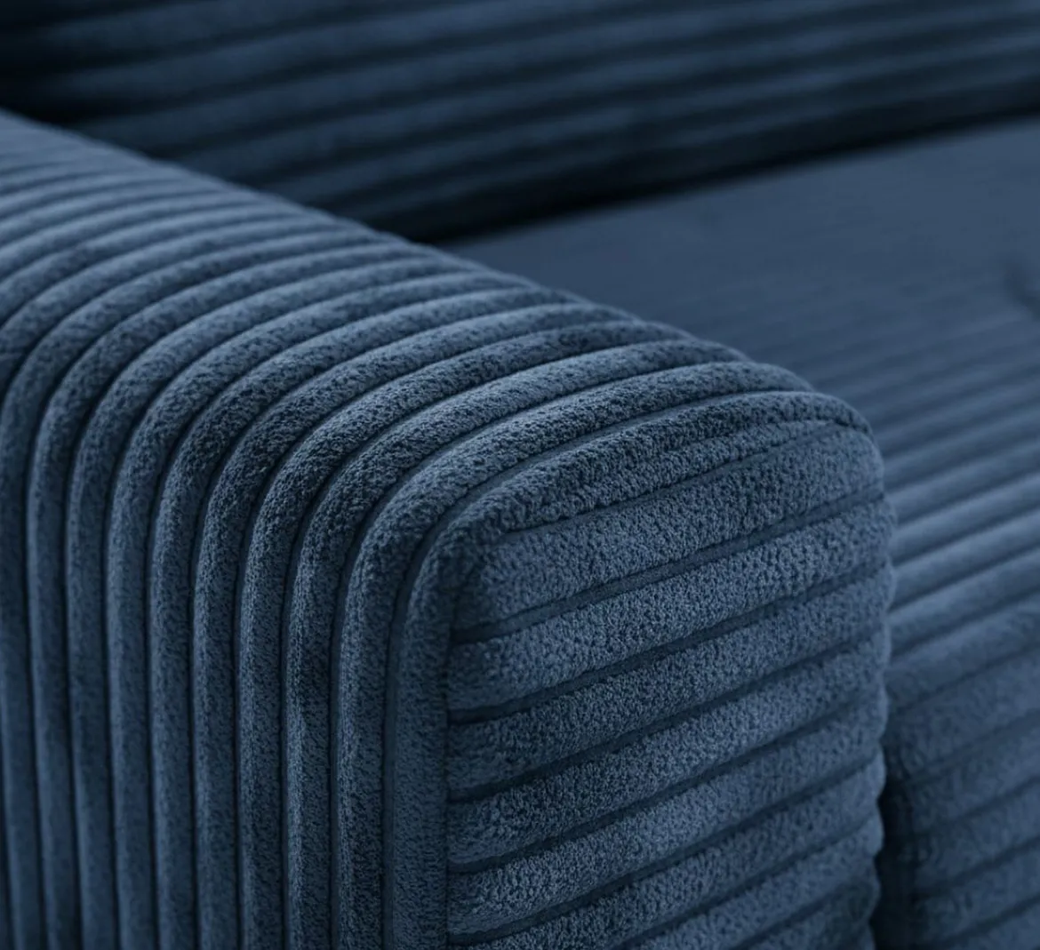 Divano Letto con Penisola blu Contenitore Reclinabile 268x163 cm, Cuscini Sfoderabili - Folgarida
