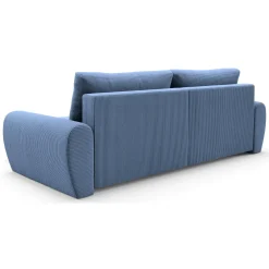 Divano Letto con Penisola blu Contenitore con Piedini 225x151 cm, Reclinabile - Aronix