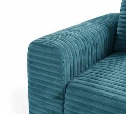 Divano Letto con Penisola blu Sfoderabile Contenitore 260x160 cm, Idrorepellente Multiposizione Made in Italy - Sumirago