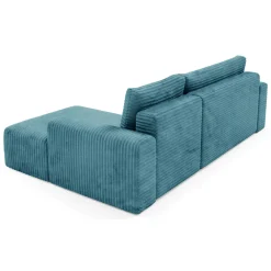 Divano Letto con Penisola blu Sfoderabile Contenitore 260x160 cm, Idrorepellente Multiposizione Made in Italy - Sumirago