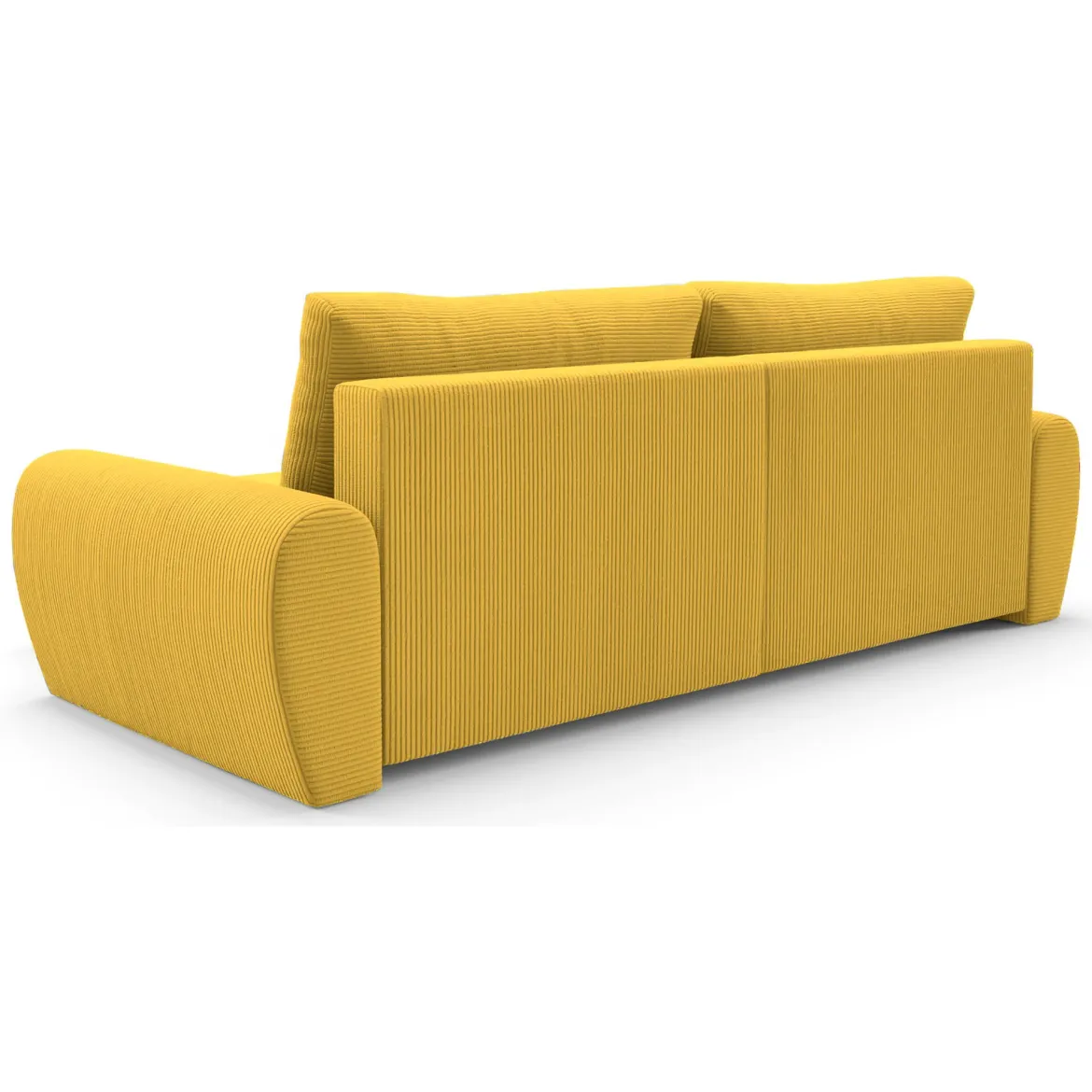 Divano Letto con Penisola Giallo Contenitore Reversibile 253x153 cm, Reclinabile - Paullo