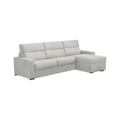 Divano Letto con Penisola Grigio Chiaro Sfoderabile Contenitore 280x160 cm, Idrorepellente Multiposizione Trasformabile in Letto Made in Italy