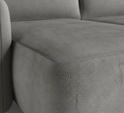 Divano Letto con Penisola Grigio Contenitore Reclinabile 268x163 cm, Cuscini Sfoderabili - Folgarida