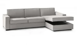 Divano letto con penisola grigio 280x95cm - Achico